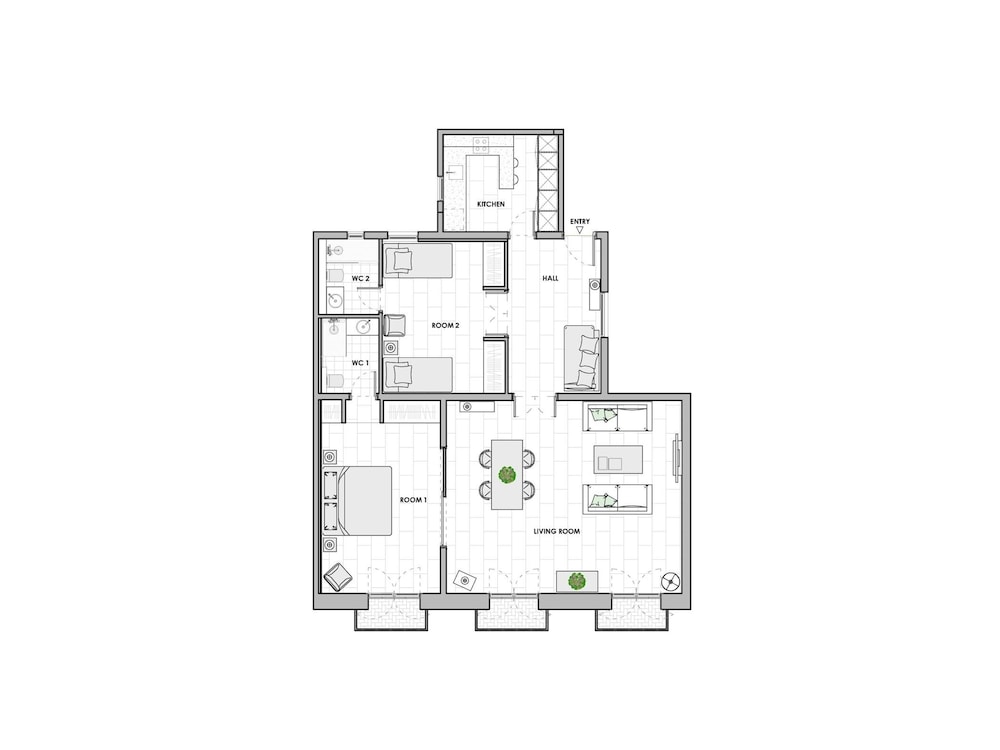 Apartamento Grande de dos Habitaciones