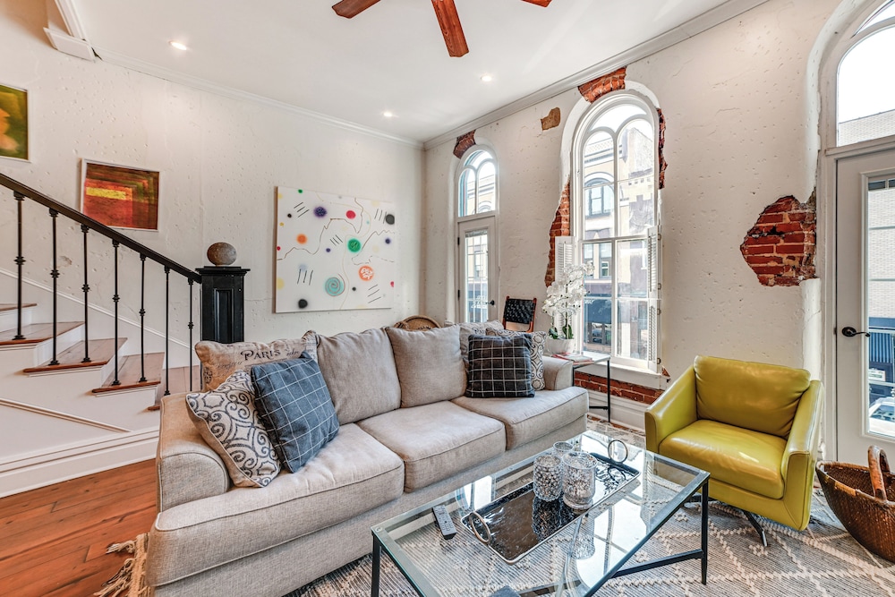 Steps to Historic Riverfront: Chic Dtwn Condo!