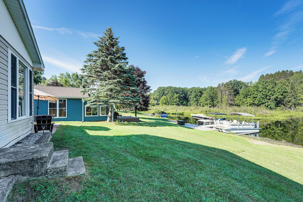 Waterfront Retreat w/ Dock & Yard in Reed City!