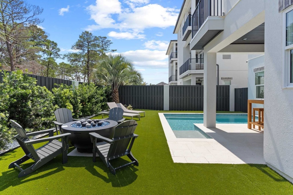 Luxe 30A Home w/ Pool, Outdoor Dining, Golf Cart, & Minutes to Beach