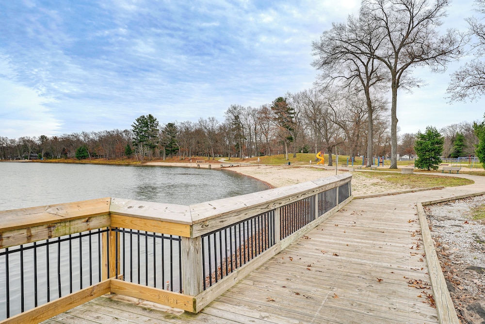 Walk to Fox Lake: Pet-friendly A-frame w/ Fire Pit