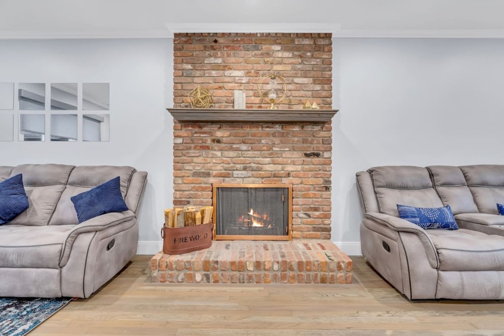 Cozy Family Home Fireplace and Backyard Playset