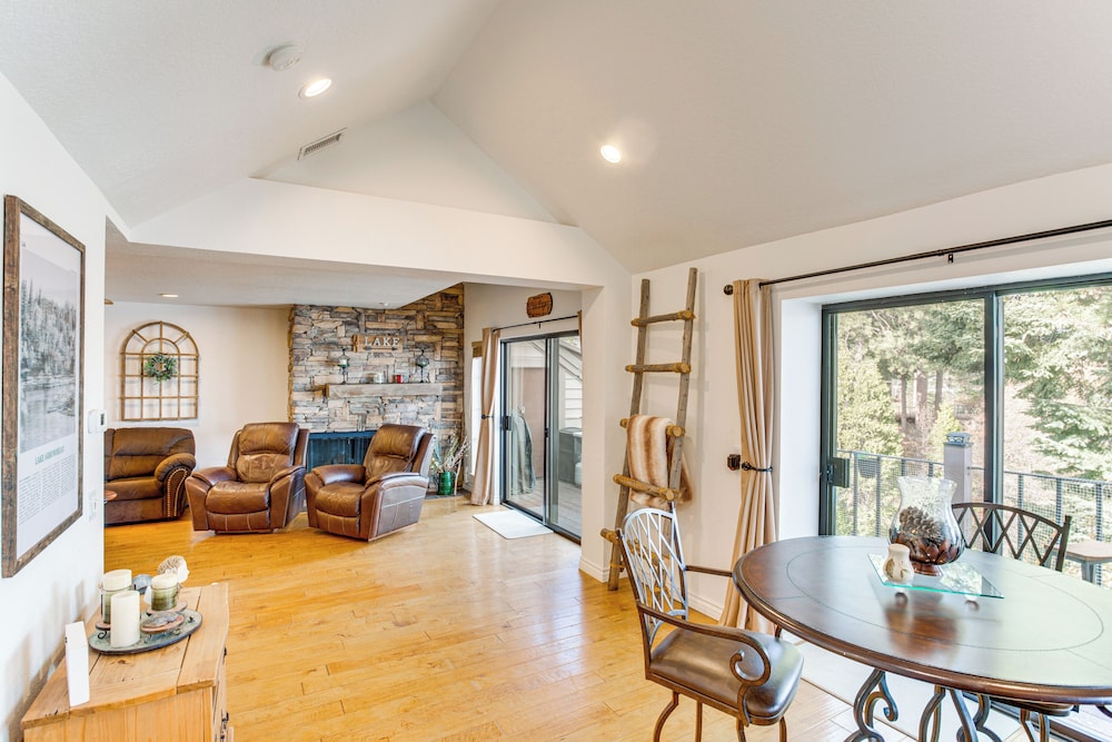 Water Views + Fireplace: Lake Arrowhead Condo