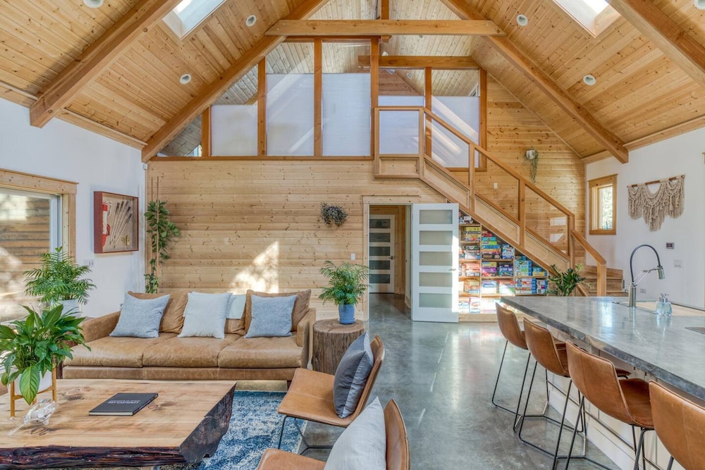 Boutique Cabin Design Luxury Hot Tub Path to Beach