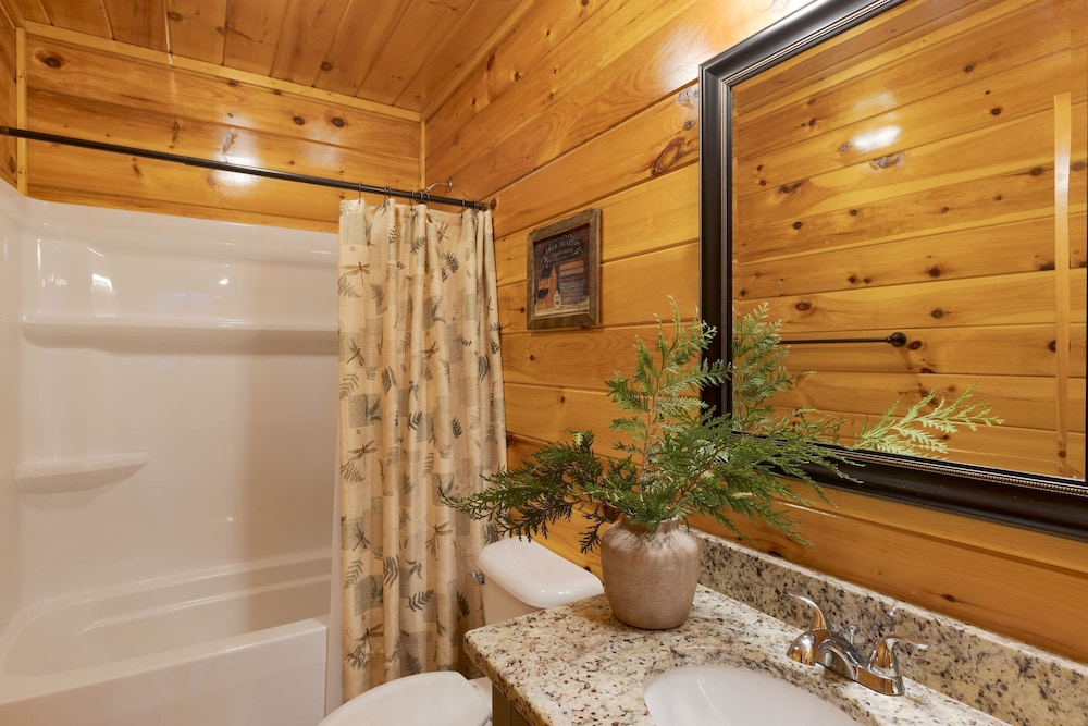 A View for All Seasons Luxe Smoky Mountain Cabin With Hot Tubs Game Room