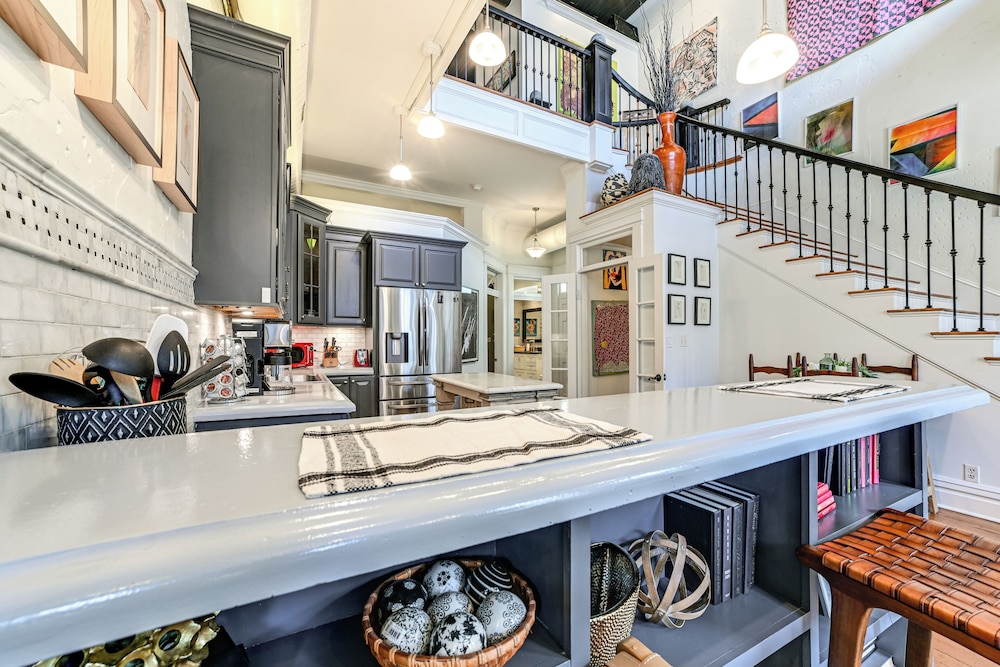 Steps to Historic Riverfront: Chic Dtwn Condo!