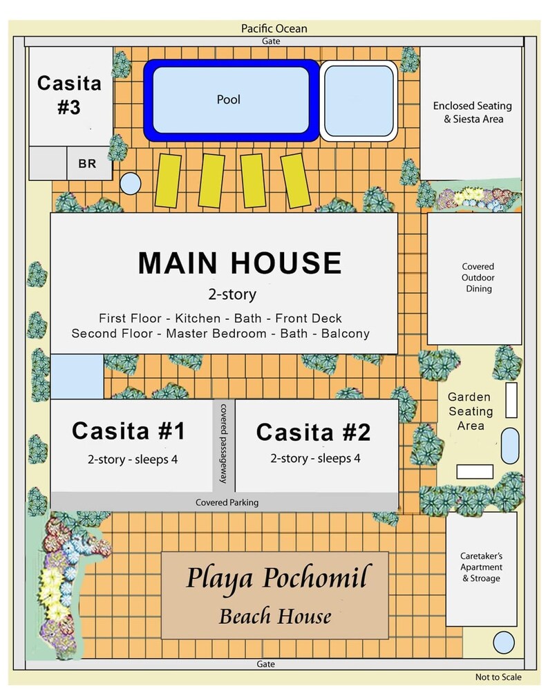 Romantic Seaside Casita w Pool AC Fire Sunsets