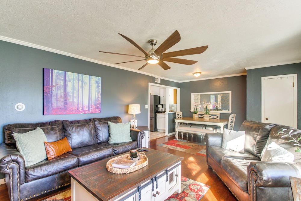 Easy OKC Access! Quiet Home w/ Yard & Workspace