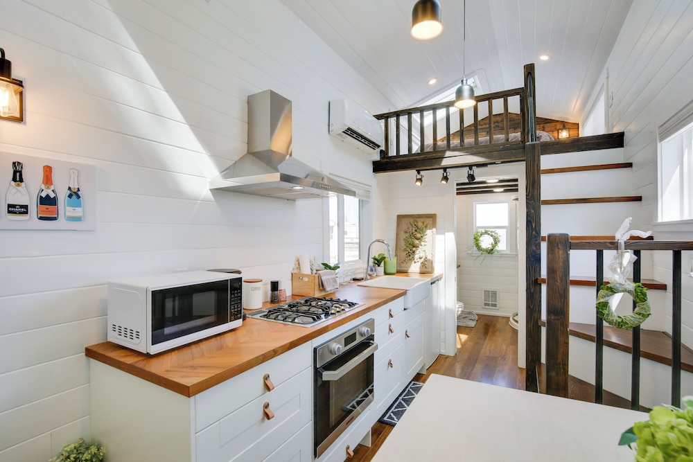 The Merlot Bungalow Defiance Tiny Home on Trail