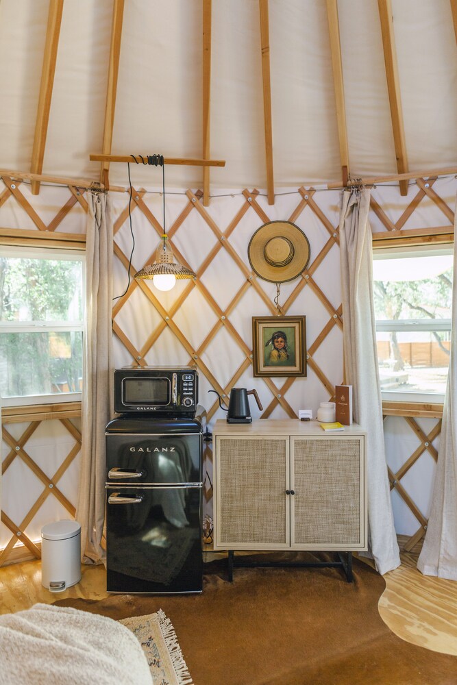 The Macaw Yurt at Camposanto ATX Glamping on Lake Travis