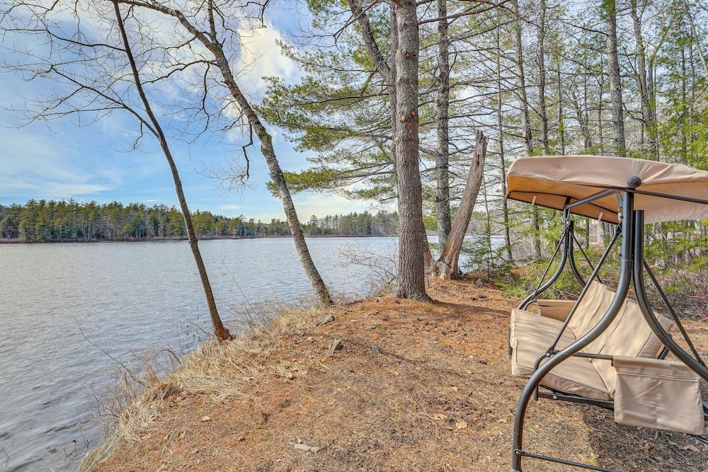 Private Dock & Deck: Tranquil Dam Pond Cottage!