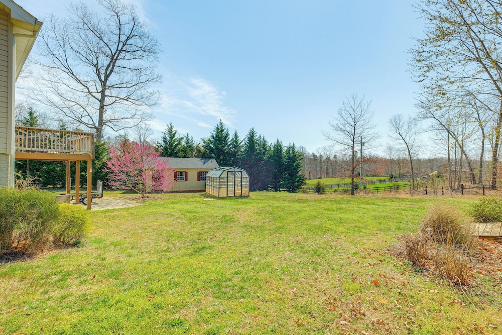 Private Deck & Views: Rural Virginia Escape