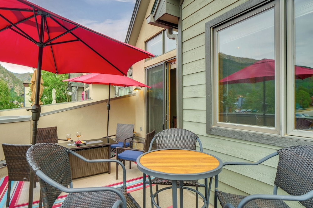 Patio w/ Peak 1 Mtn View: Main Street Frisco Condo