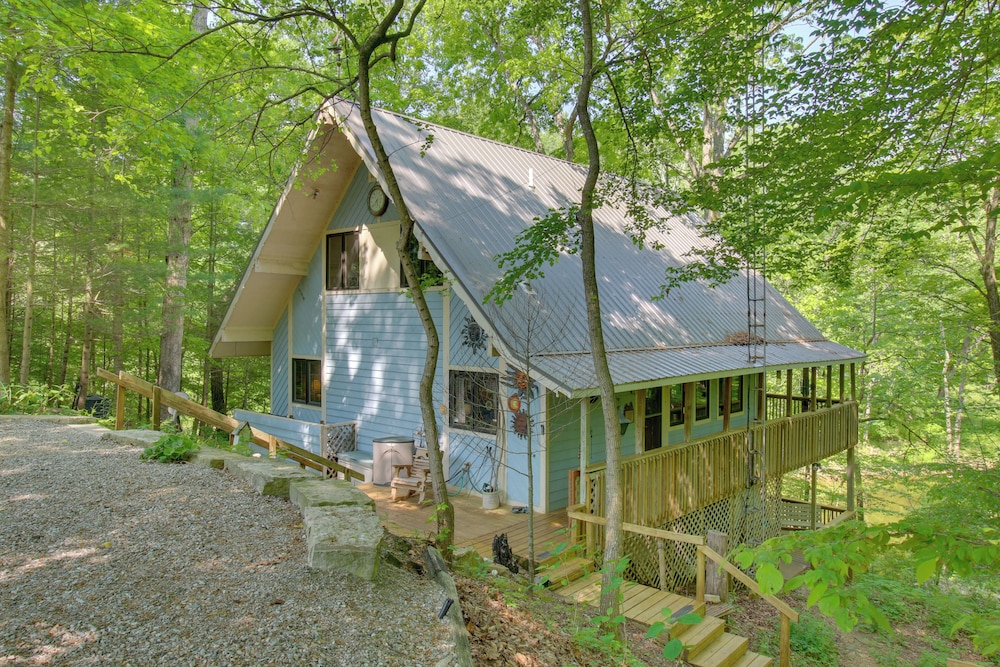 Seymour Vacations - Riverside Cabin w/ 3 Decks in North Vernon! - Property Image 1