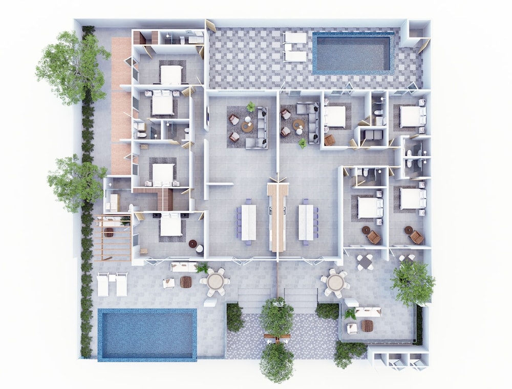 Modern Trestrapi Beach Villa 8 bed 8 Bath 2 Pools