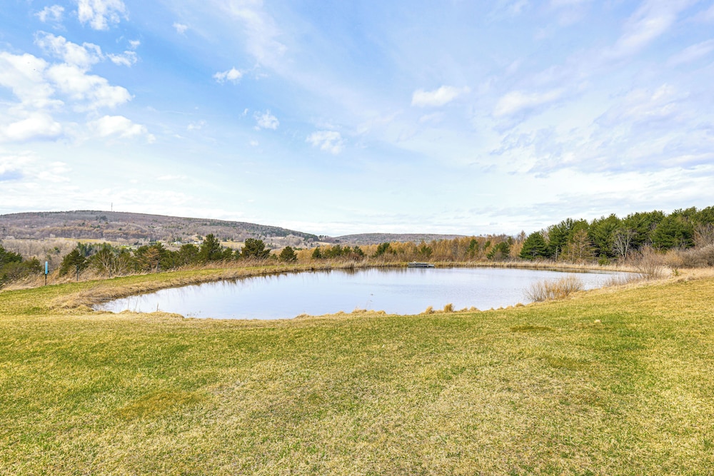 Log Cabin w/ Pond & Trail Access in Almond!