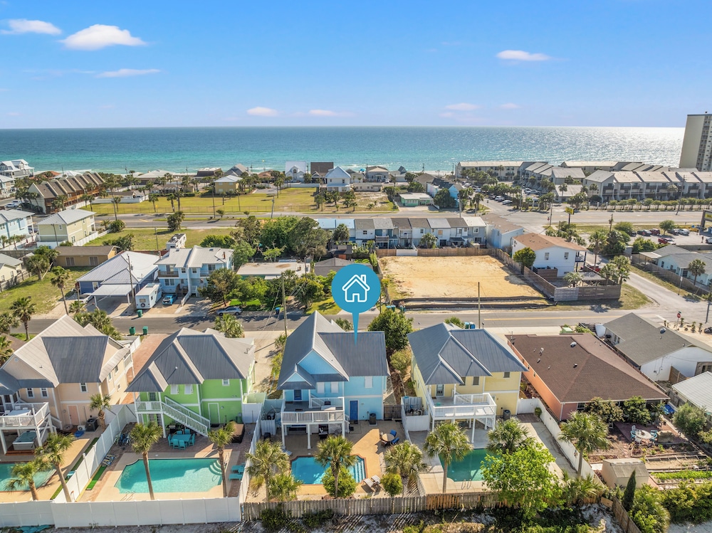 Seafoam Beautiful 3BR Home With Heated Private Pool - 4 Min Walk to Beach!