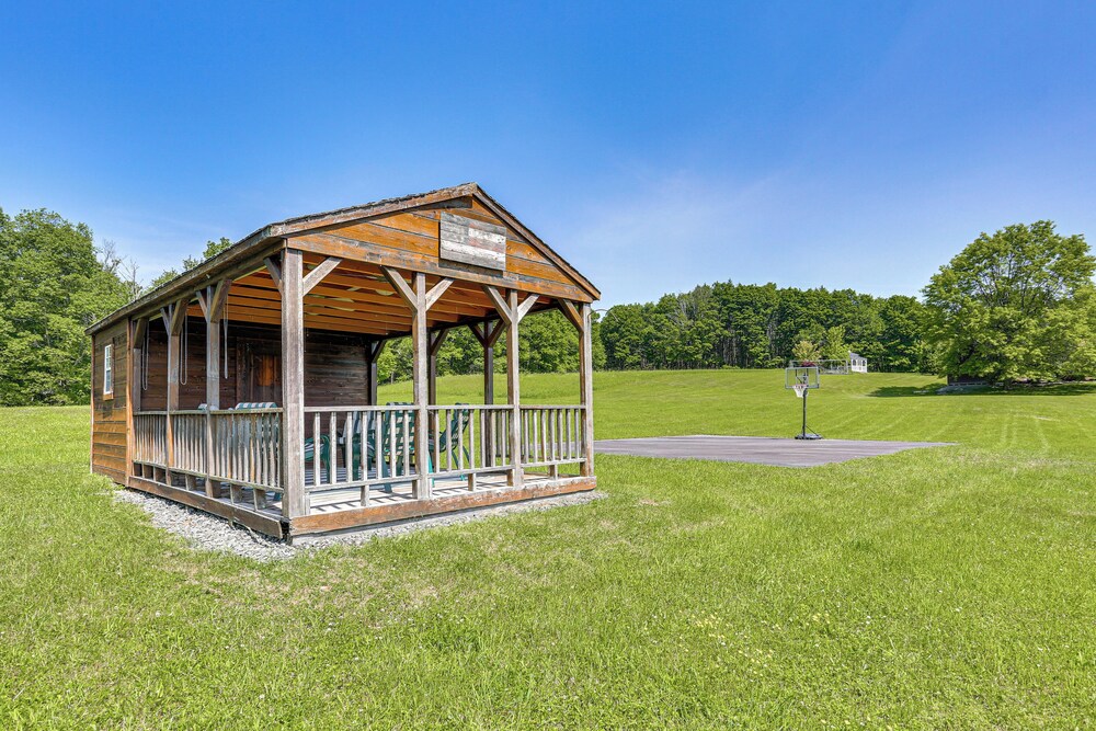 Walk to Bethel Woods: Family Home w/ Deck & Views!