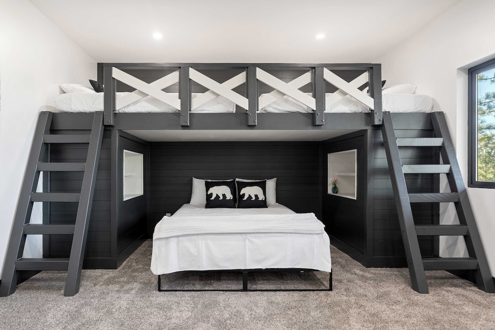 Modern Lodge Near Lake, Village, & Snow Summit Game Room, Decks, Firepit, Views