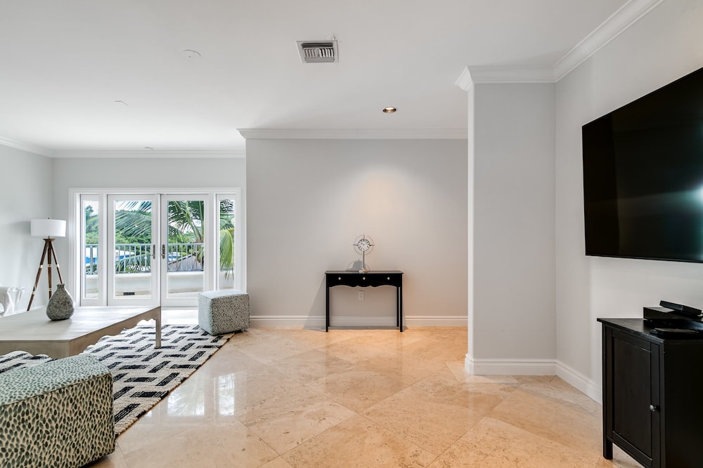 Waterfront Mansion With Game Room Gym Media Room and Guest House
