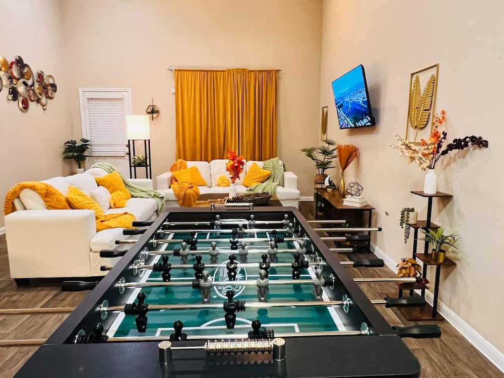 Spacious 4BR Home w Game Room Office Backyard