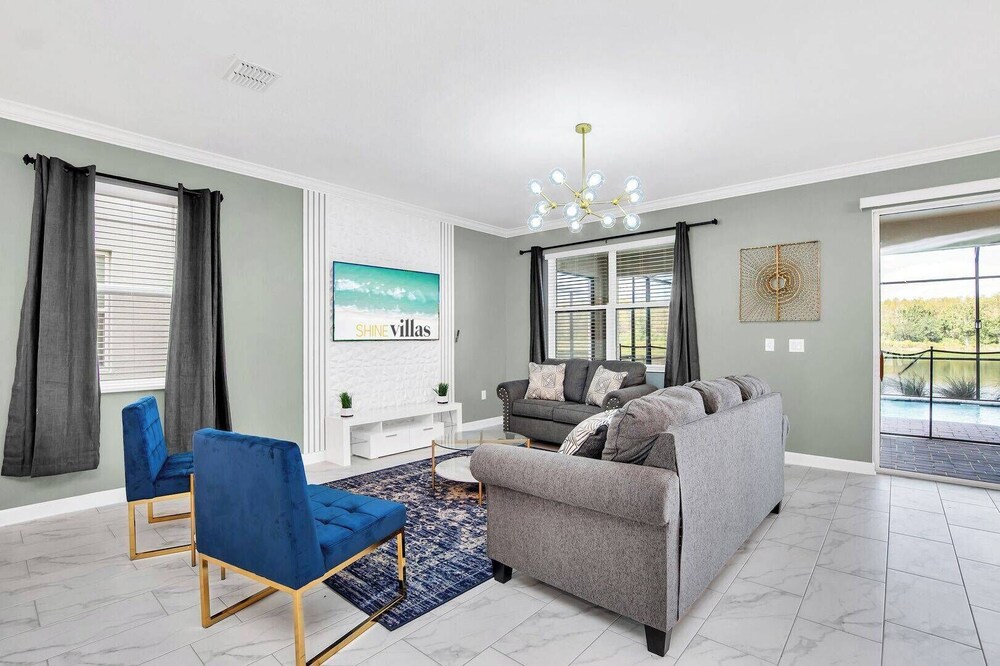 Serenity Lakeview Retreat Stunning Water Views, No Rear Neighbors, Private Pool, Game Room & Star Wars Cinema