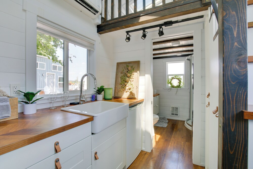 The Merlot Bungalow Defiance Tiny Home on Trail