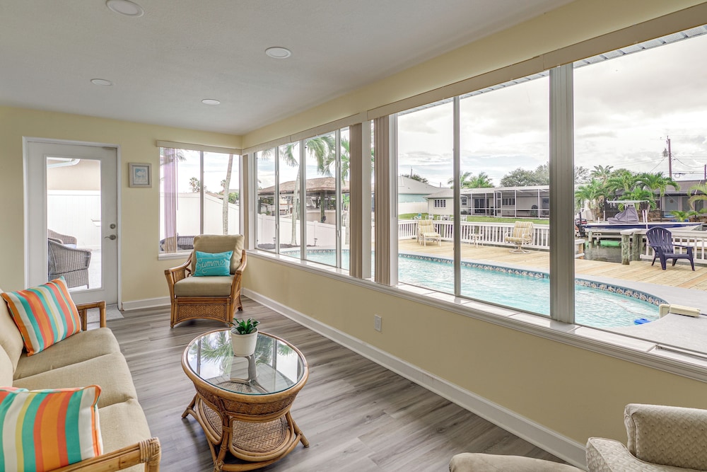 Canal-front Retreat w/ Boat Dock on Merritt Island