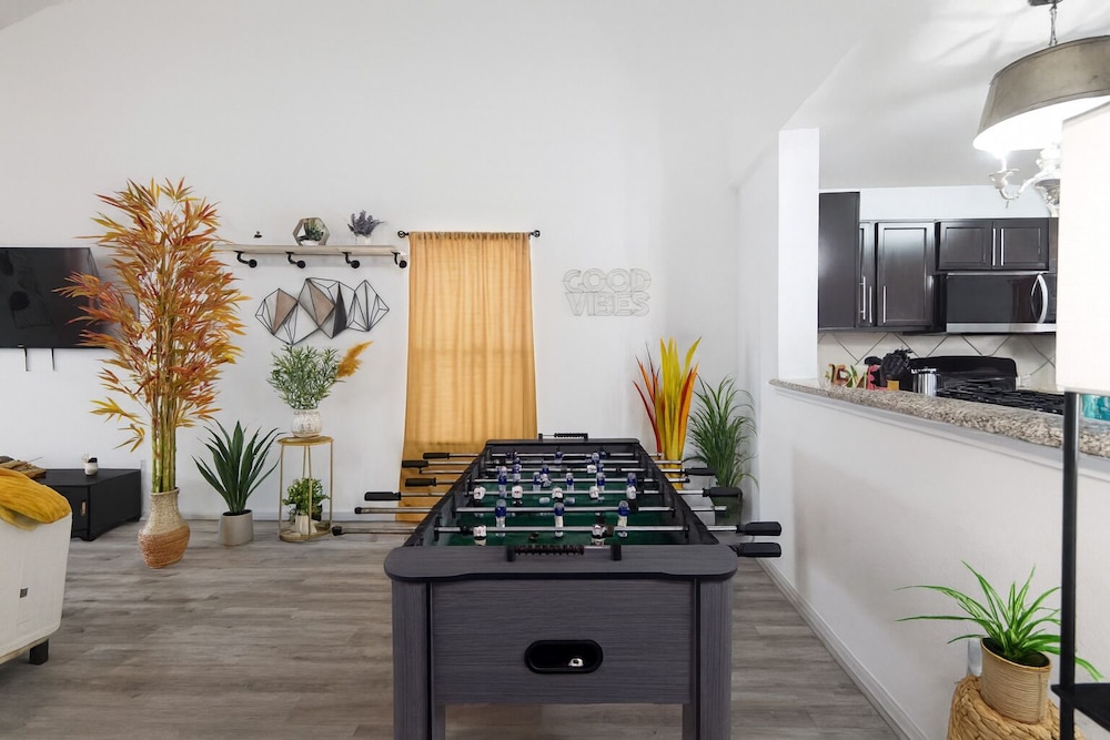 Kitchen Foosball Fenced Yard Parking