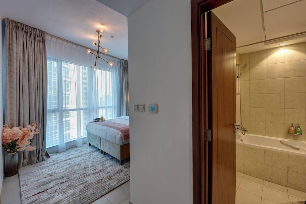 Durrani Homes Luxe Living with Burj Khalifa and Fountain View third room without partition