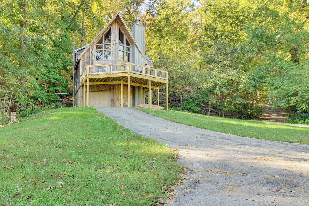 Furnished Deck & On-site Creek: Rae Valley Cabin view 5