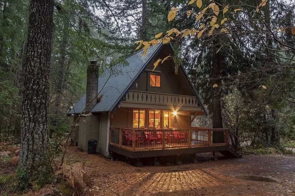 Cozy A-frame w/ Hot Tub, Fire Pit, & Fireplace! view 4
