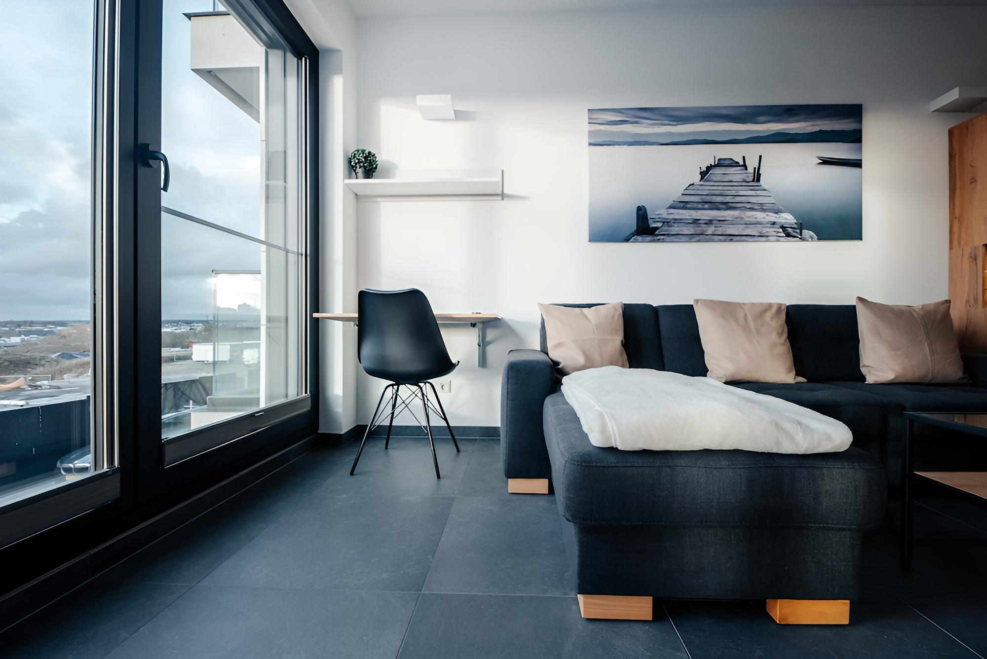 Bright Chic 1BR Apt w Balc & Prkg view 5