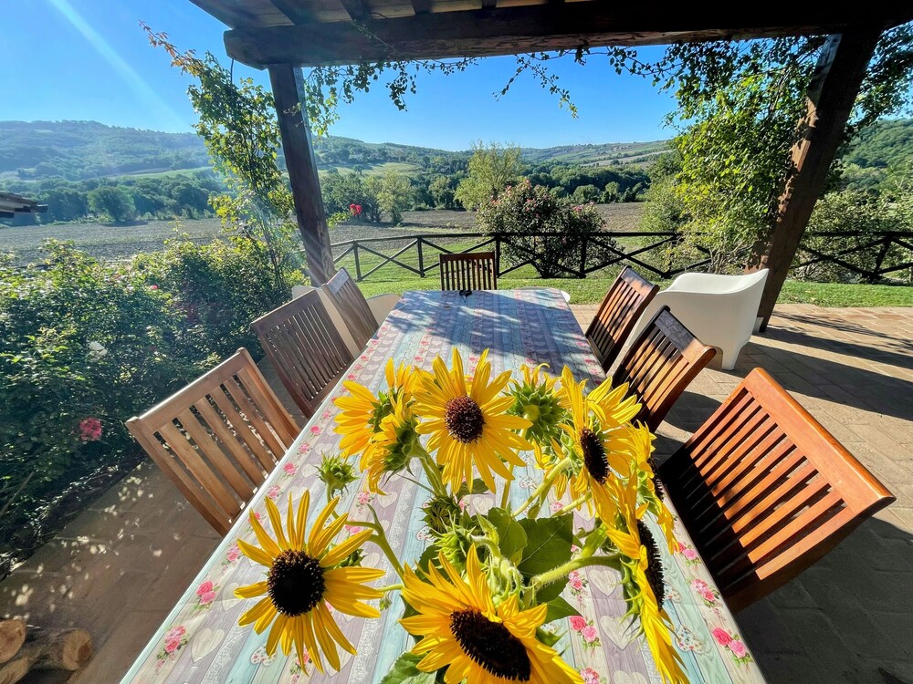 Detached Villa With Games Room, Pool, and Panoramic Views in San Damiano