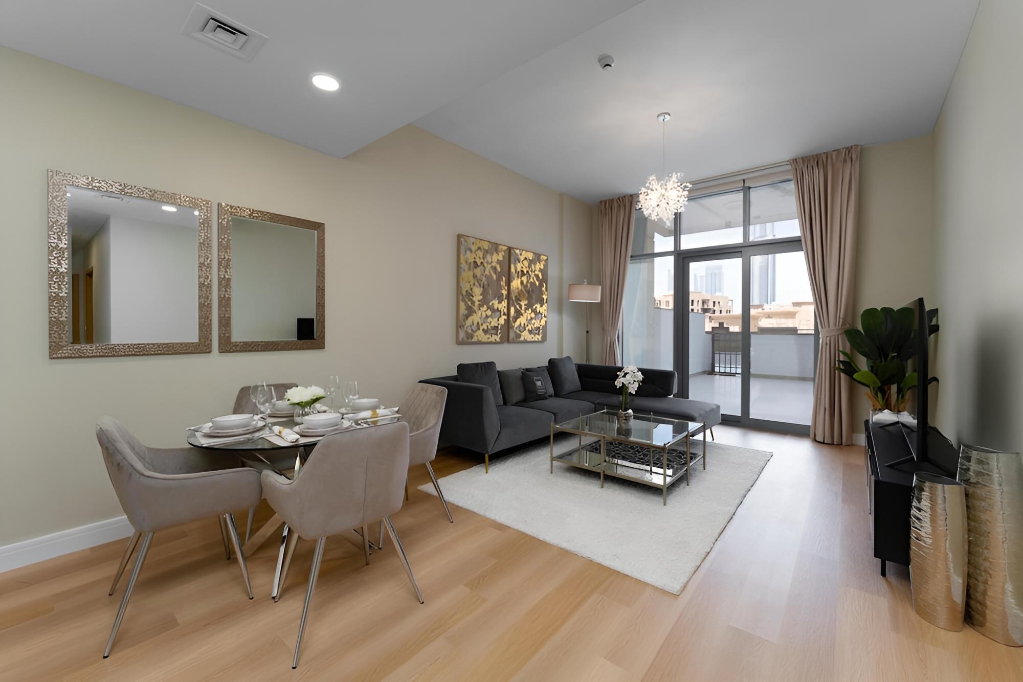 Classy Apt w Terrace Direct Burj Khalifa Views