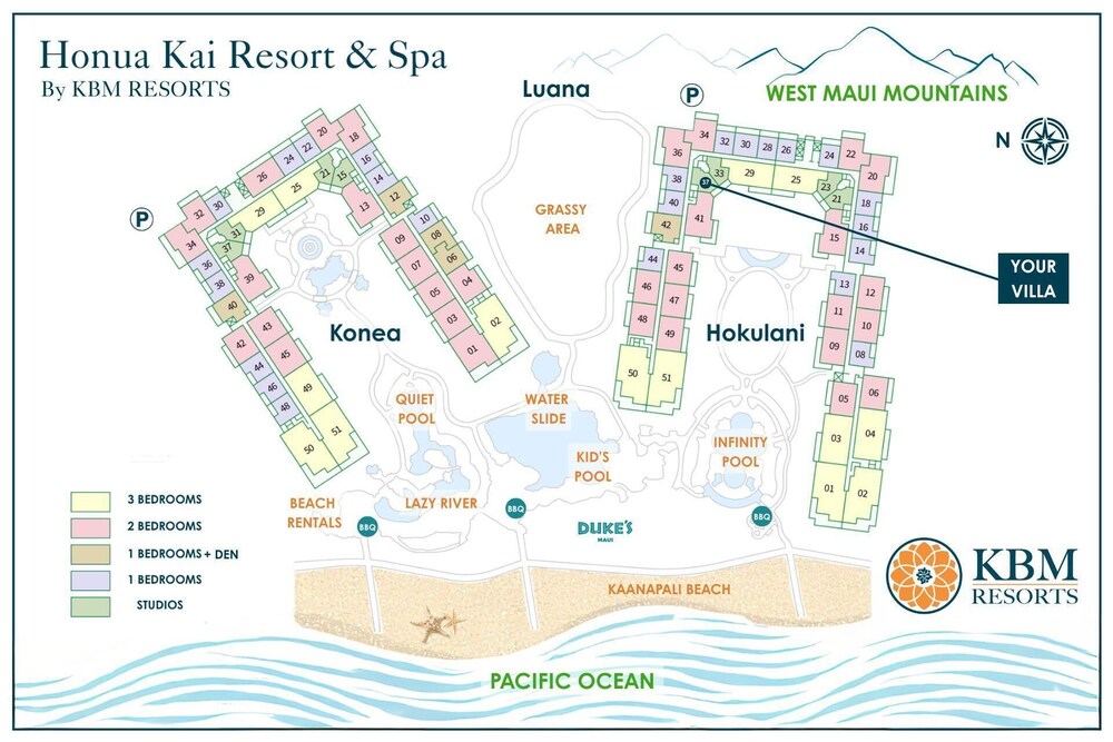 Honua Kai Hokulani 3 Free Rental Cars KBM Resorts Large Floorplan 3 Units, 4 Bedrooms Ml-1835
