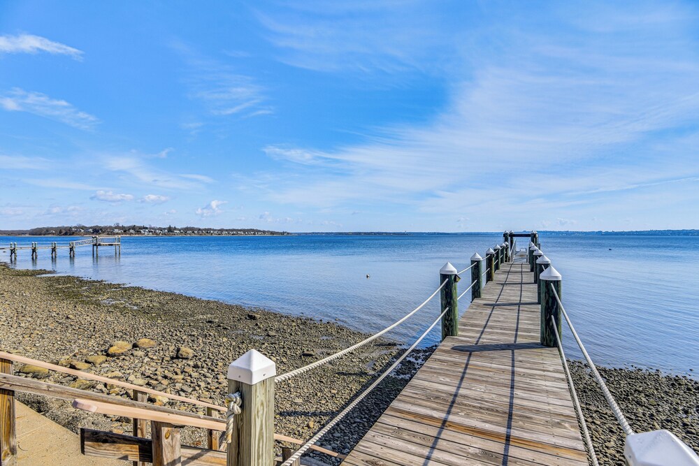 Dock, Sunrise View: Waterfront Home on Mt Hope Bay