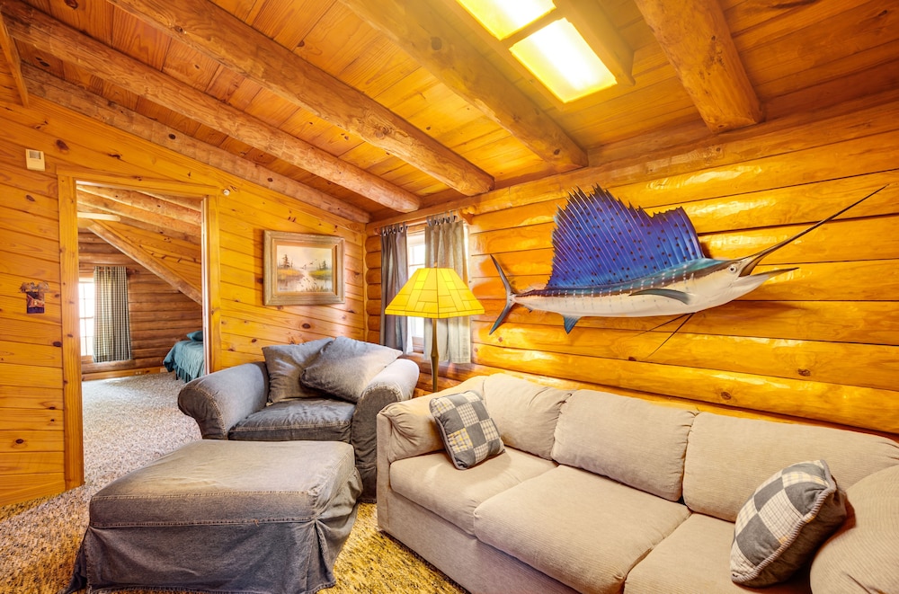 Waterfront Livingston Log Cabin w/ Private Dock! view 2