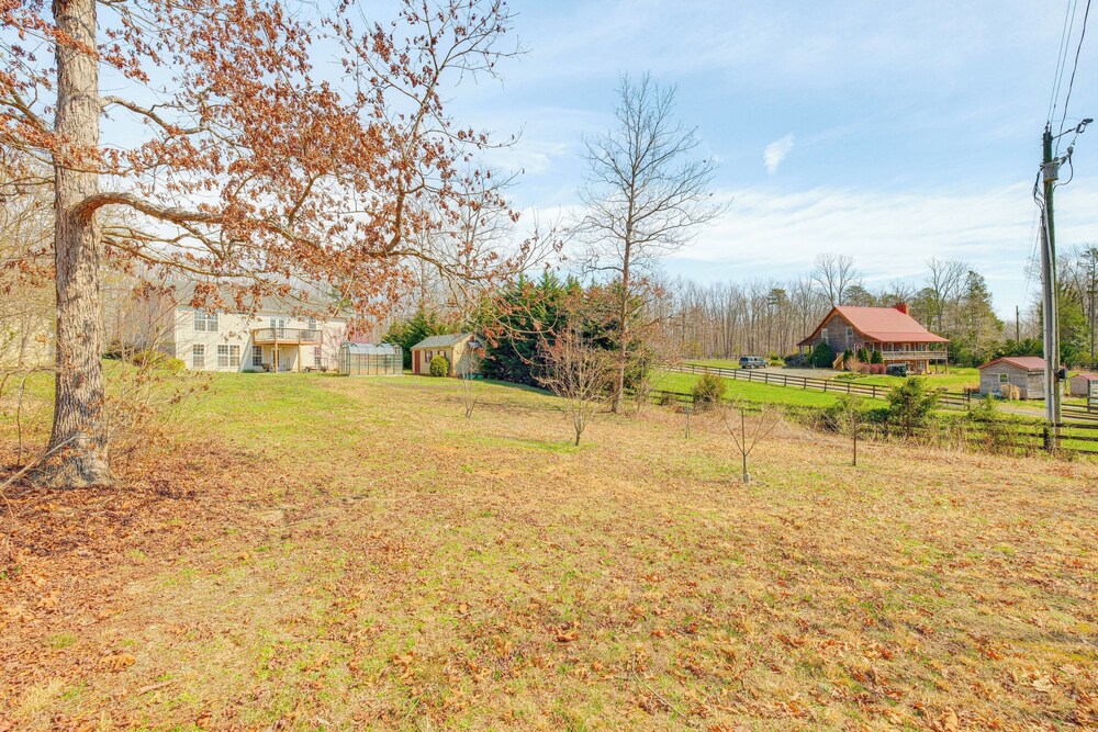 Private Deck & Views: Rural Virginia Escape
