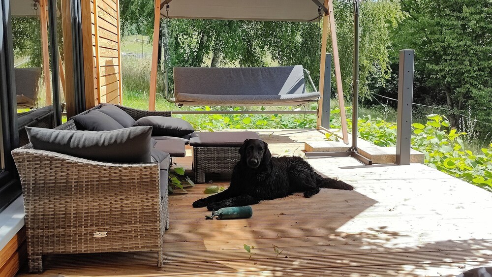 TinyHousebeiDresden unser größtes winziges Häuschen für bis zu 7 Personen, Kaminofen, große Terrasse - Nähe Sächsische Schweiz