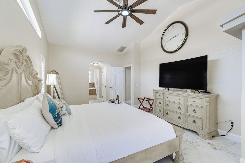 Luxe Waterfront Oasis w/ Dock, Heated Pool & Spa! view 5