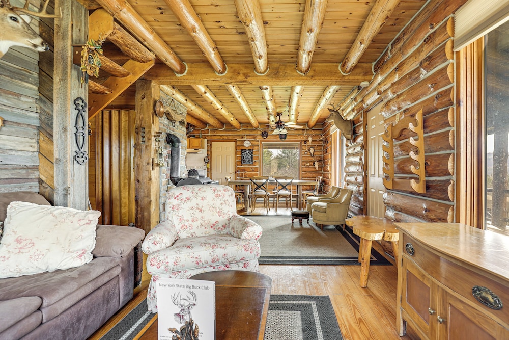 Log Cabin w/ Pond & Trail Access in Almond!