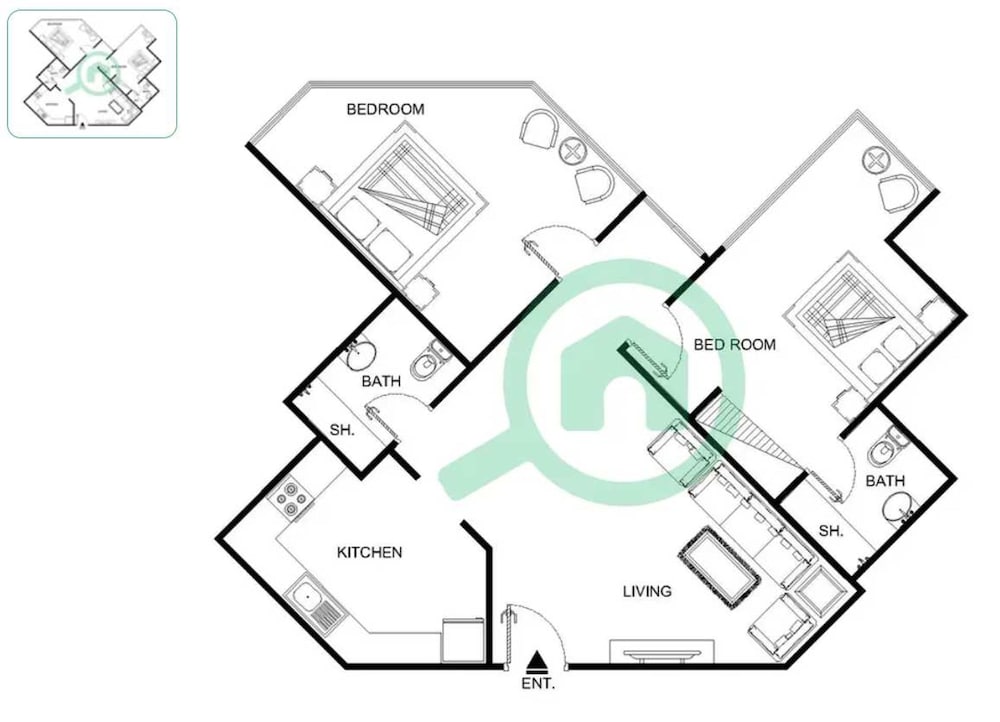 Spacious Serene 2 Bedroom in JLT for 4