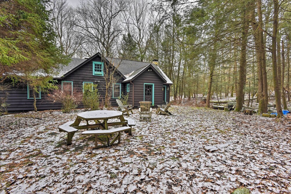 Secluded & Rustic Lake Harmony Cabin w/ Fire Pit! view 3