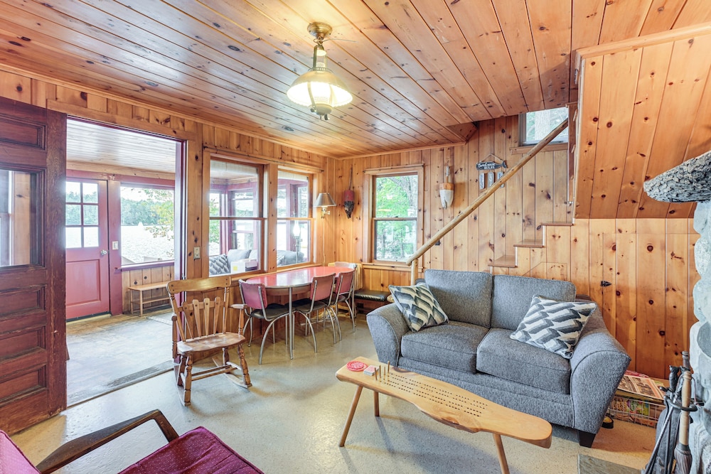 Dock, Beach, Views: Rustic Green Lake Cottage
