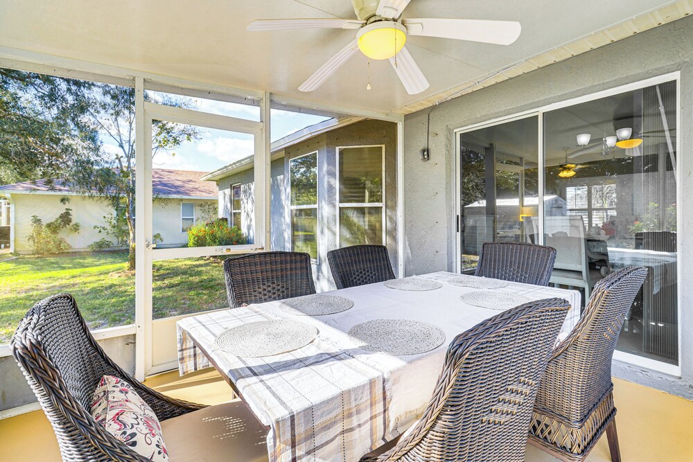 Private Yard & Screened Patio: Sunny Sebastian Gem