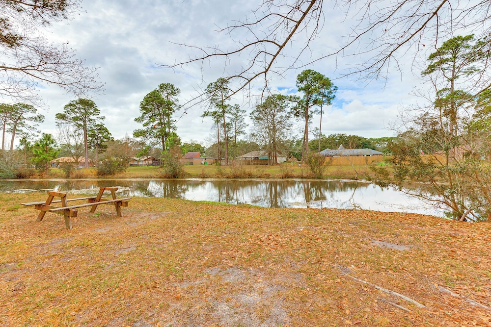 Home w/ Large Yard + Pond On-site: 15 Mi to Biloxi