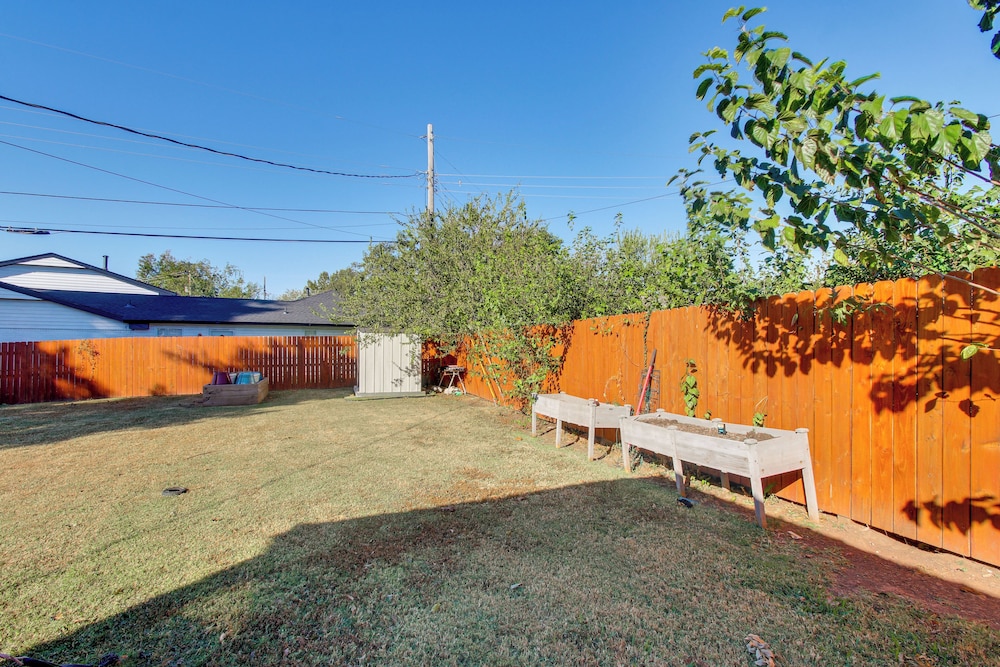 Easy OKC Access! Quiet Home w/ Yard & Workspace
