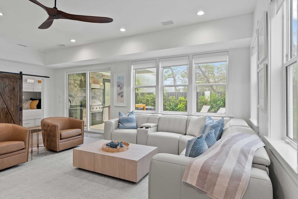Luxe 30A Home w/ Pool, Outdoor Dining, Golf Cart, & Minutes to Beach