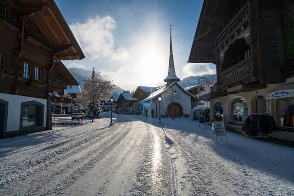 Gstaad Switzerland Skiing From Exclusive Rougemont Chalet Apartment view 3